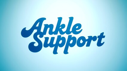 Supportive ankle design in a calming blue typography style on a light backdrop