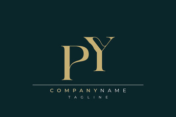 Elegant Monogram with Sophisticated Typography Design Featuring PY with Sophisticated Typography