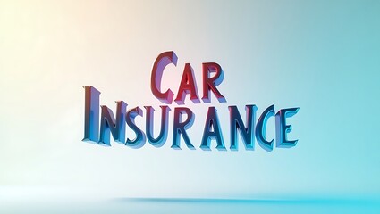 Creative typography for car insurance placed on a minimal backdrop