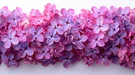 A vibrant arrangement of pink and purple lilac flowers.