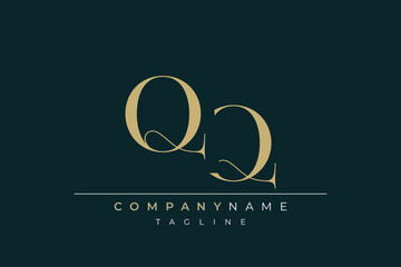 Elegant Monogram with Sophisticated Typography Design Featuring QQ with Sophisticated Typography