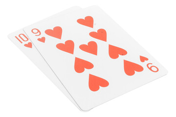 card gambling nine isolated on white background