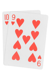 card gambling nine isolated on white background