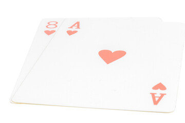 card gambling nine isolated on white background