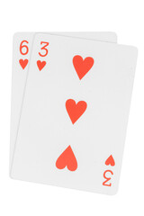 card gambling nine isolated on white background