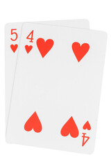 card gambling nine isolated on white background