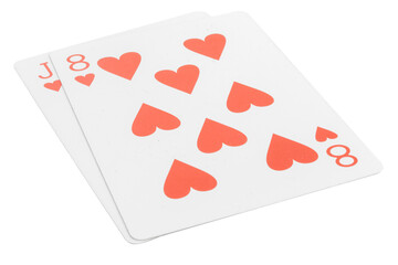 card gambling nine isolated on white background