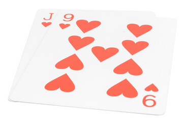 card gambling nine isolated on white background