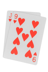 card gambling nine isolated on white background