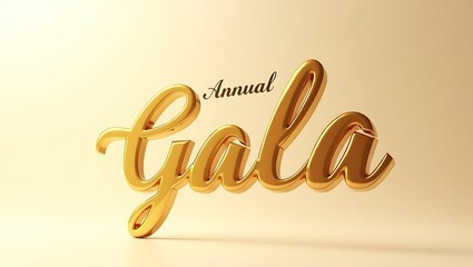 Elegant annual gala typography with golden lettering on a light background