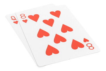 card gambling nine isolated on white background