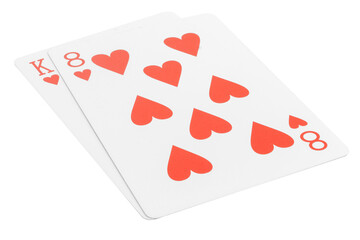 card gambling nine isolated on white background