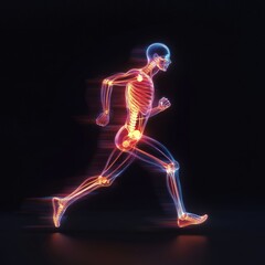 human body running x-ray visualization