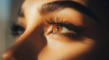 Close-Up of Woman’s Eye with Long Lashes