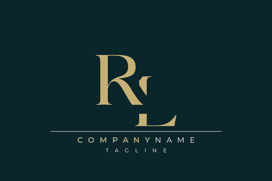 Elegant Monogram with Sophisticated Typography Design Featuring RL with Sophisticated Typography