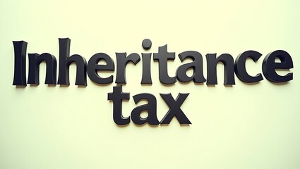 Fototapeta premium Inheritance tax sign on a plain background indicating financial obligations
