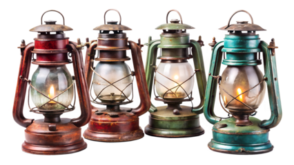 old oil lamp on white