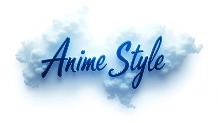 Fototapeta premium Beautiful typography design showcasing anime style with cloud effects