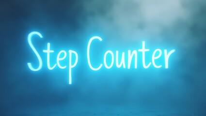 Fototapeta premium Illuminated step counter displayed in a dimly lit environment