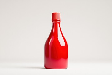 Red Bottle on White Background