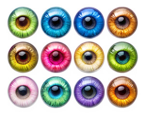 set of colorful eye