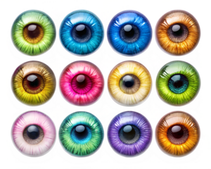 set of colorful eye