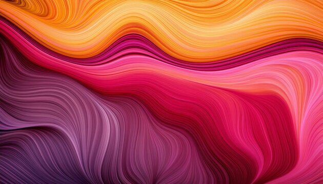 landscape orientation graphic with waves elegant curvy swirl waves background design with deep pink peru and hot pink color