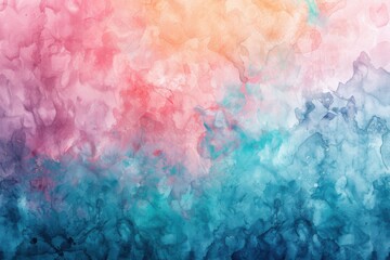 Fototapeta premium Gentle watercolor effect background in pastel pink, blue, and green, evoking a peaceful and artistic feel