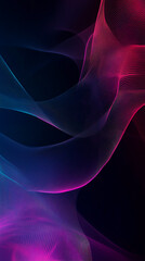 Obraz premium Abstract background with flowing neon lines in pink and blue, creating a dynamic and vibrant visual, representing energy, movement, and modern digital art in a futuristic concept.