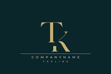 Elegant Monogram with Sophisticated Typography Design Featuring TK with Sophisticated Typography