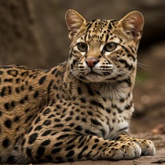 Fototapeta premium Leopard Cat in Southeast Asian Jungles