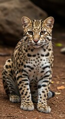 Fototapeta premium Leopard Cat in Southeast Asian Jungles