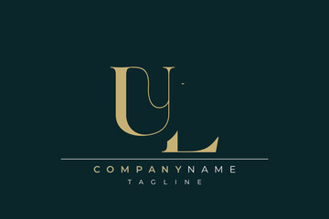 Elegant Monogram with Sophisticated Typography Design Featuring UL with Sophisticated Typography