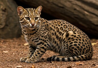 Fototapeta premium Leopard Cat in Southeast Asian Jungles