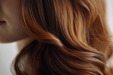Fototapeta premium Close-up shot of a woman with bright red hair, looking directly at the camera
