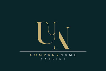 Elegant Monogram with Sophisticated Typography Design Featuring UN with Sophisticated Typography