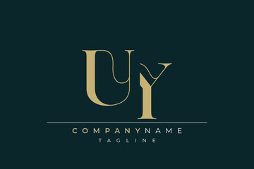 Elegant Monogram with Sophisticated Typography Design Featuring UY with Sophisticated Typography