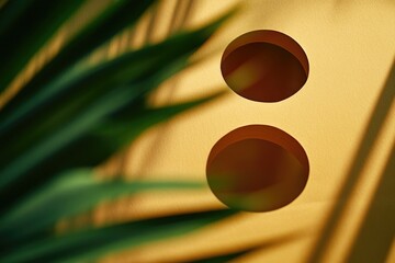 Close-up view of two circular designs on a wall, suitable for illustration or decorative purposes