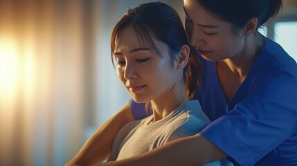 A nurse helps a patient use a laptop, promoting digital accessibility and inclusivity
