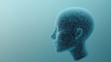 Obraz premium artificial intelligence head on blue background