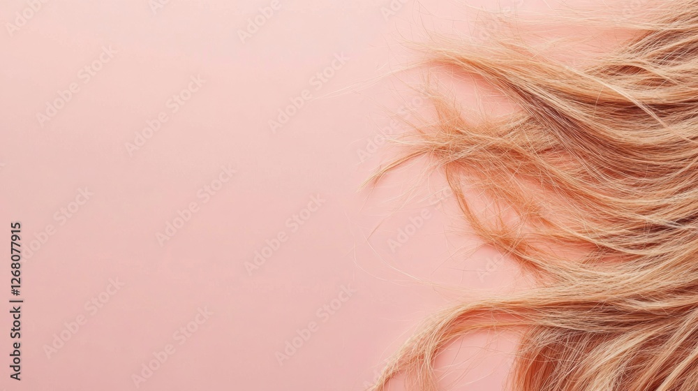 Leinwandbilder close up view of frayed hair tips showcasing split ends with space for additional text or informatio