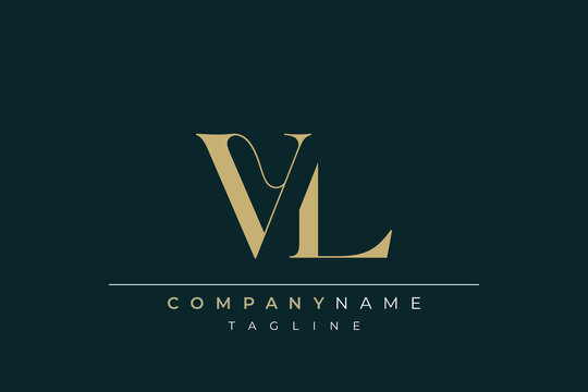 Elegant Monogram with Sophisticated Typography Design Featuring VL with Sophisticated Typography