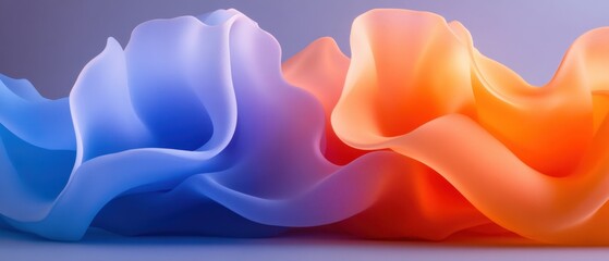 Fototapeta premium Abstract Blue and Orange Fabric Background