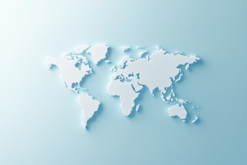 Obraz premium 3d White World Map on Blue Background