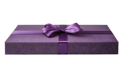 Purple gift box with ribbon