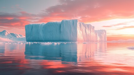 Majestic Iceberg at Sunset Arctic Landscape