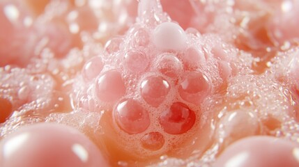 A close-up view of a group of bubbles