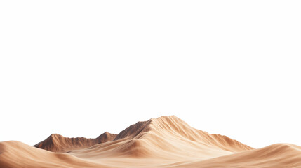 A serene desert scene featuring softly sculpted sand dunes against a bright white background. The gentle curves of the landscape evoke tranquility and the beauty of nature.