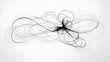 Abstract swirling lines design element on white background for digital art and website design