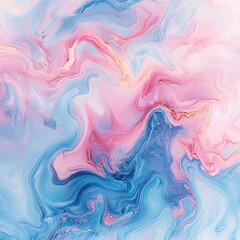 Dreamy Marble Ink Swirls in Pink and Blue